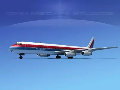 Douglas DC-8-63 Nationair 3D model