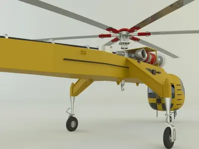 Sikorsky S-64 Skycrane helicopter 3D model