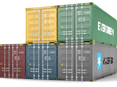 Shipping Containers 3D model buy