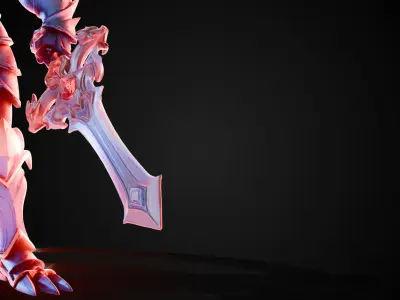 Stylized Sword - Dragonsoul Edge Emberfang - Game Ready 3D model