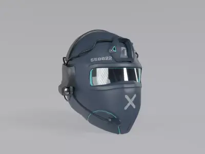 Sci-Fi Tactical Helmet - PBR Game Ready Low-poly 3D model