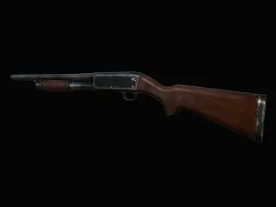 Ithaca 37 Shotgun M37 PBR MODEL UNITY UNREAL ENGINE Low-poly 3D model