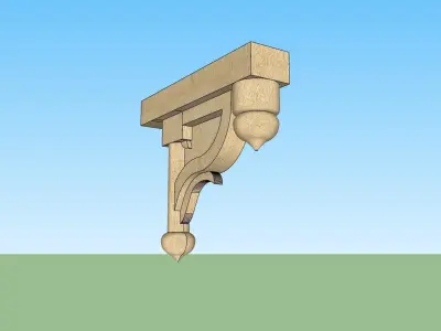 indian jodhpuri stone bracket 3d modal Low-poly 3D model