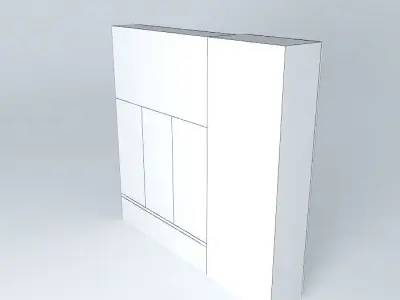 convenient entertainment unit with tv Free 3D model