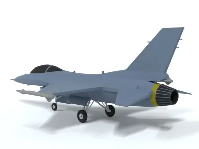 Low Poly Cartoon F-16c Fighting Falcon Low-poly 3D model