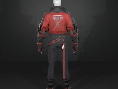 cyberpunk fighter 3D model