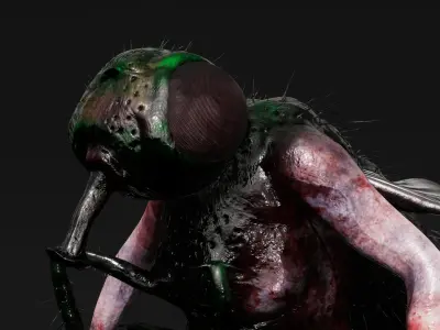 Mutant Fly - Horror Insects Collection Low-poly 3D model