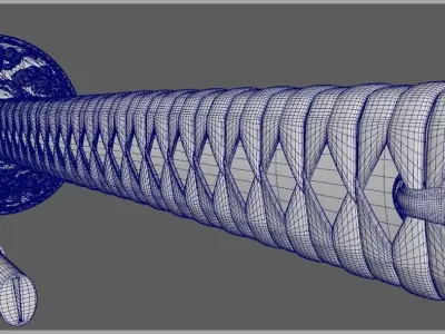 Samurai dark katana 3D model