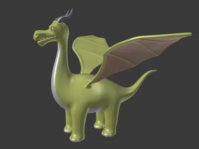 Cartoon Dragon  Low-poly 3D model