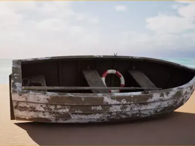 Rowing Boat Low-poly 3D model