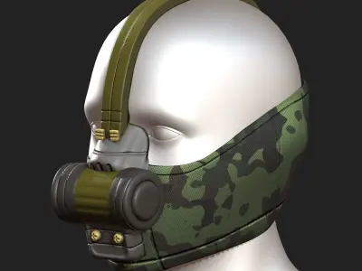 Gas mask respirator scifi futuristic 3d  Low-poly 3D model 46