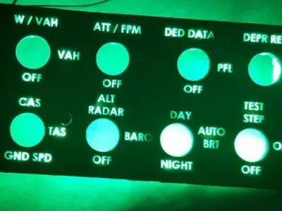 f-16 HUD panel with back-light 3D print model