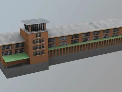 Airport Control Tower UDYZ KDP Low-poly 3D model