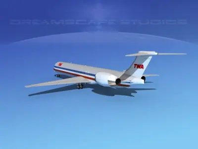 McDonnell Douglas MD-90 TWA 2 3D model