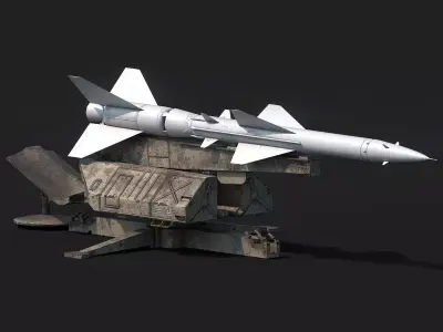 SA-75 Dvina SA-2 Guideline HQ-2 Surface To Air Missile Low-poly 3D model