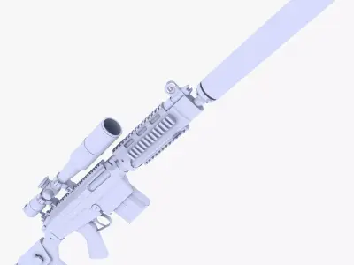 HK PSG1 Sniper Rifle Low-poly 3D model