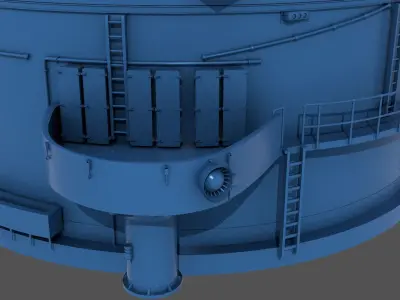 381mm WW2 Italian turret n2 - Commercial license - 1-200 scale 3D print model