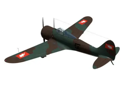Nakajima Ki27 Nate Otsu Thai Air Force 3D model