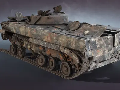 BMP-3 Burnt Low-poly 3D model