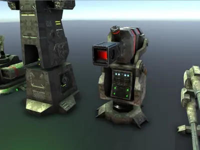 Complete Turret Low-poly 3D model