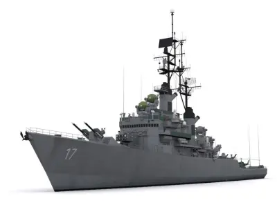 DLG 17 USS Harry E Yarnell Low-poly 3D model