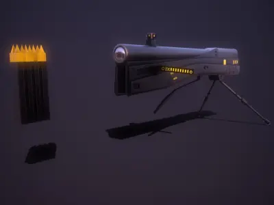 Sci-fi Sniper  Low-poly 3D model