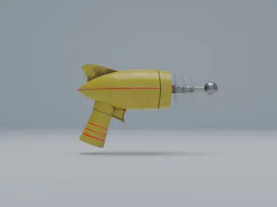 Ray gun with 6 textures Low-poly 3D model