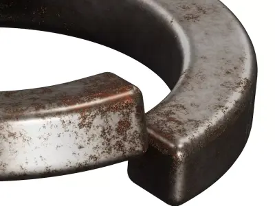 Rusty Spring Washer Low-poly 3D model