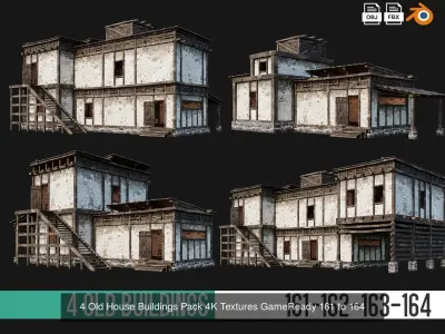 161-200 OLD MEDIEVAL BUILDINGS PACK 4K Textures GameReady 3D Model Collection