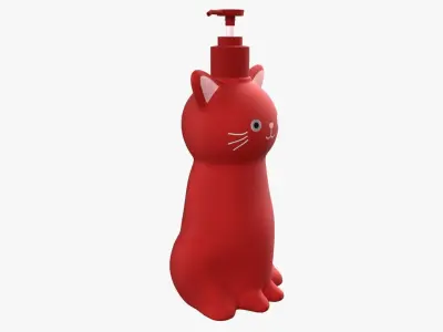 Cat Liquid Soap Dispenser Red Version Free 3D model