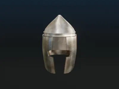 Medieval city guard helmet Low-poly 3D model