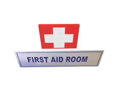 First Aid Signs Low-poly 3D model