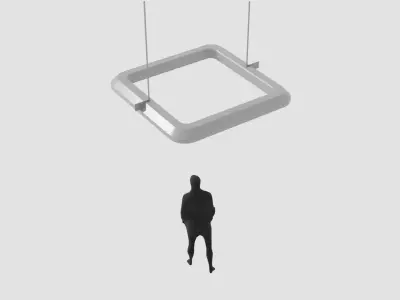 Brutalist Metal Cage with Feature Lighting 10 Low-poly 3D model