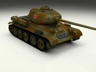 T-34 85 Tank Camo 3D model