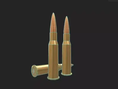 762x54mm  Ammo Low-poly 3D model