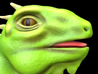 Iguana lizard head Free 3D model