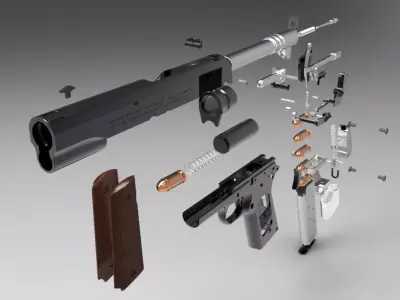 Colt 1911-A1 Model Goverment Pistol 3D model