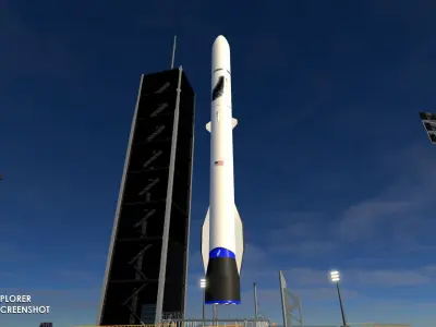 Blue Origin New Glenn Reusable Rocket 2020 Low-poly 3D model