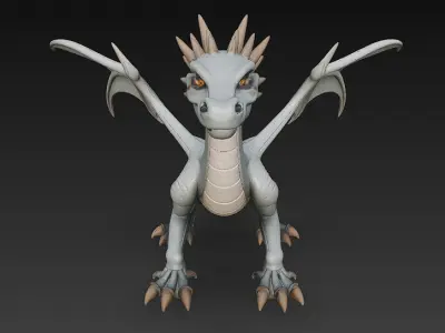 Dragon Realistic 3D Model Basic - Low Poly Realistic Low-poly 3D model