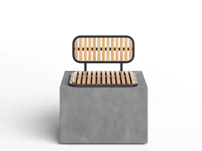 Bayside Straight Bench 01 3D model