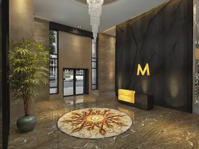 Five Star Hotel Buffet Entrance 3D model