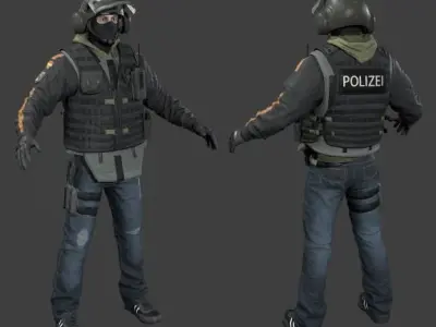 Policeman model like cs Low-poly 3D model