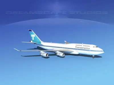 Boeing 747-400 TransAmerica 3D model