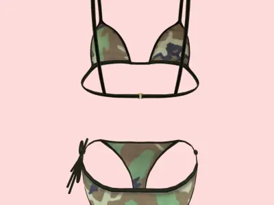 Sexy Army Bikini P01 Low-poly 3D model
