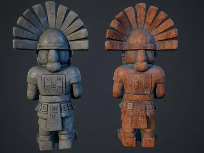 Aztec Statue 05 PBR Low-poly 3D model