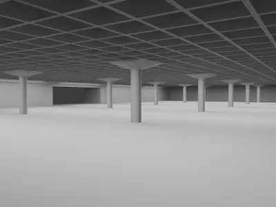 Moscone North South Exhibit Hall F Low-poly 3D model