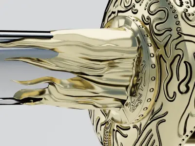 Gold Saber - Katana Free low-poly 3D model