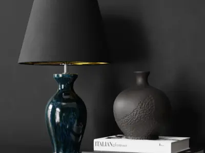  Eno Ceramic Danteur Peacock Shade Lamp Model, Black 