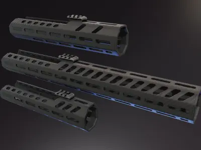 LCH MCX carbon fiber handguard Low-poly 3D model