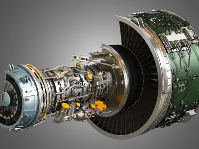 PW GTF Geared - PW F100 - 220 -Turbofan Engines - Cutaway 2 in 1 3D Model Collection